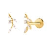 S&S ASTM F136 Titanium CZ Labret Flat Back Stud | Gold | 35 Designs