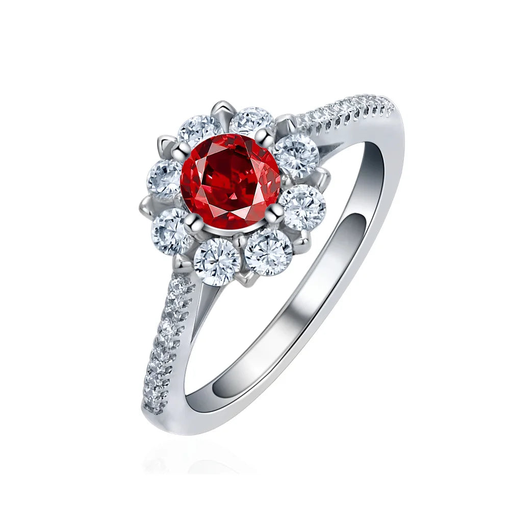 MuShan Jewelry Factory 925 Sterling Silver Rings Bands for Women Snowflake Flower Shape Cz Zircon Gemstones Ring Fine Jewelry