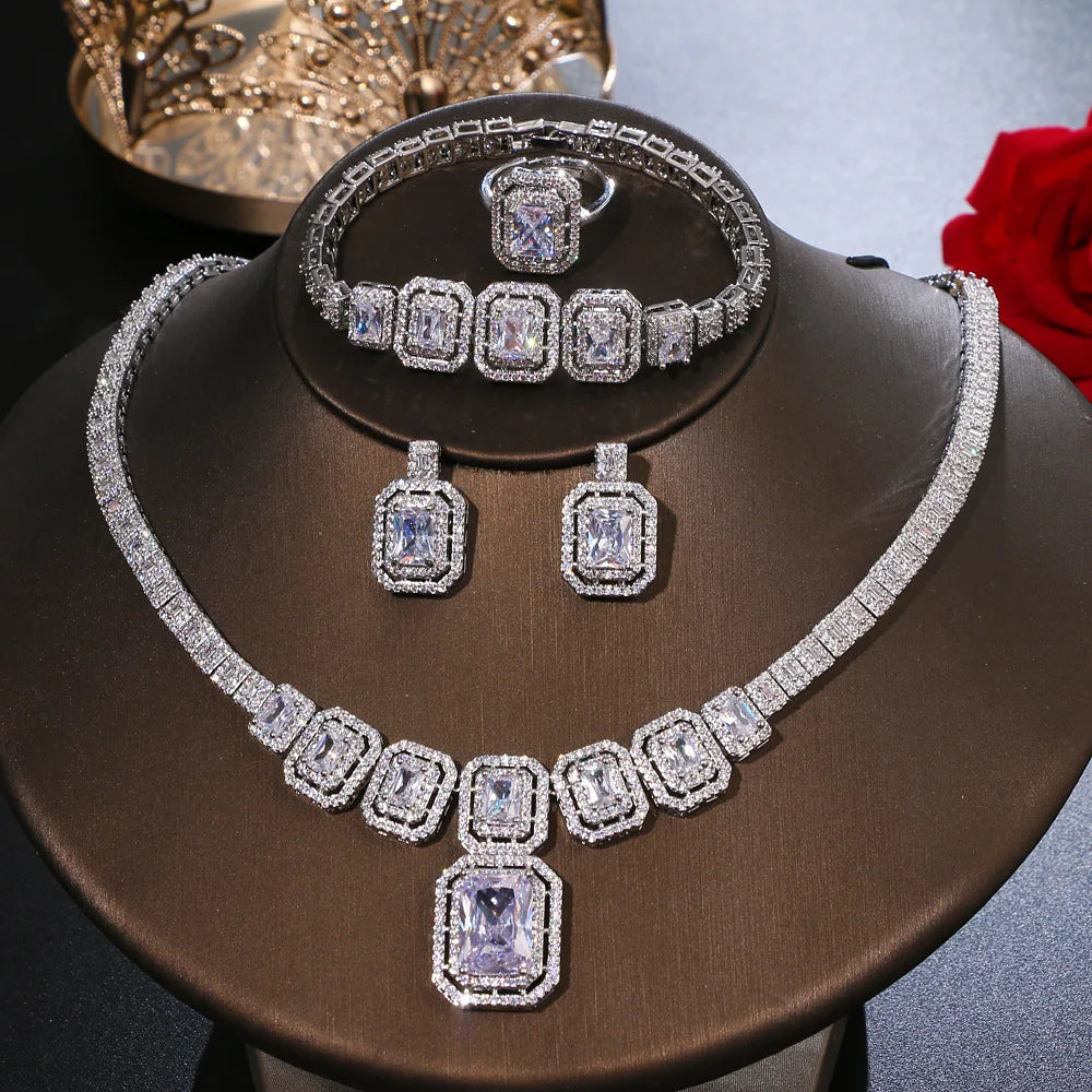 High Quality Necklace Jewelry Set Gold Rhodium Plated Ladies Fashion Italian Jewelry Luxury Dubai Costume Jewelry Sets