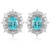 Gemfiori Vintage Lab Grown Gemstones Earrings Studs 925 Sterling Silver Rhodium Plated Gift Jewelry for Her Wedding