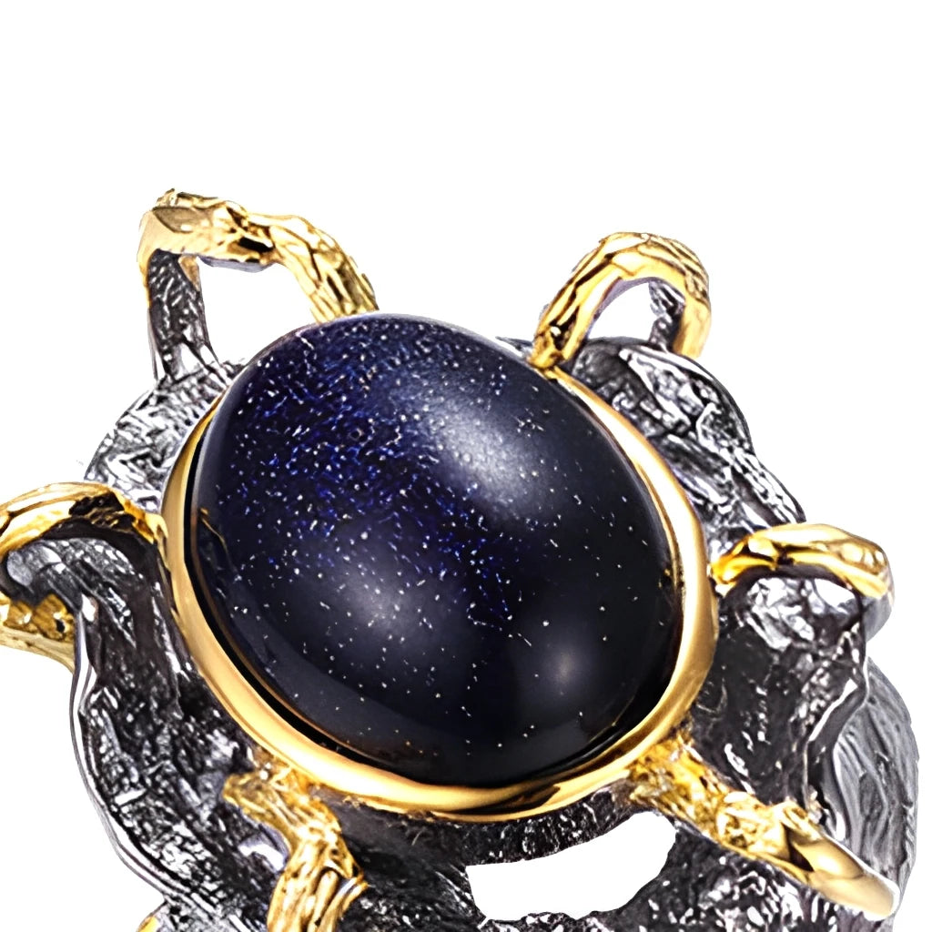 Antique Style Recycled Royal Blue Lab 18K Gold Plated Cz Ring 925 Sterling Silver Ring Wholesale Jewlery/jewelry Rings Stone