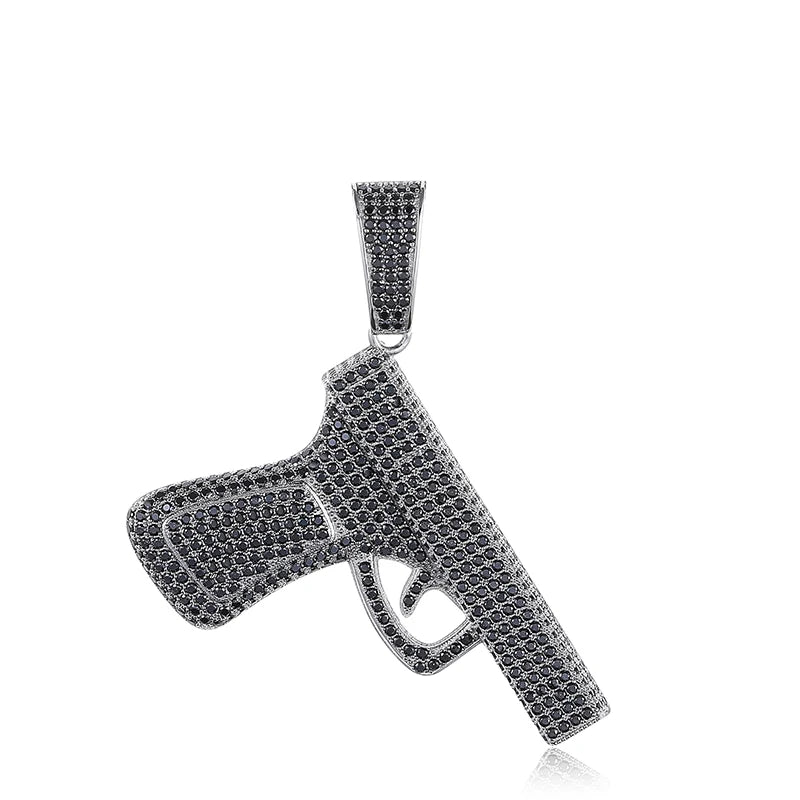 BiG-BOSS Statement Rapper Jewelry Hip Hop Men 925 Sterling Silver VVS Moissanite Diamond Iced Out Pistol Pendant