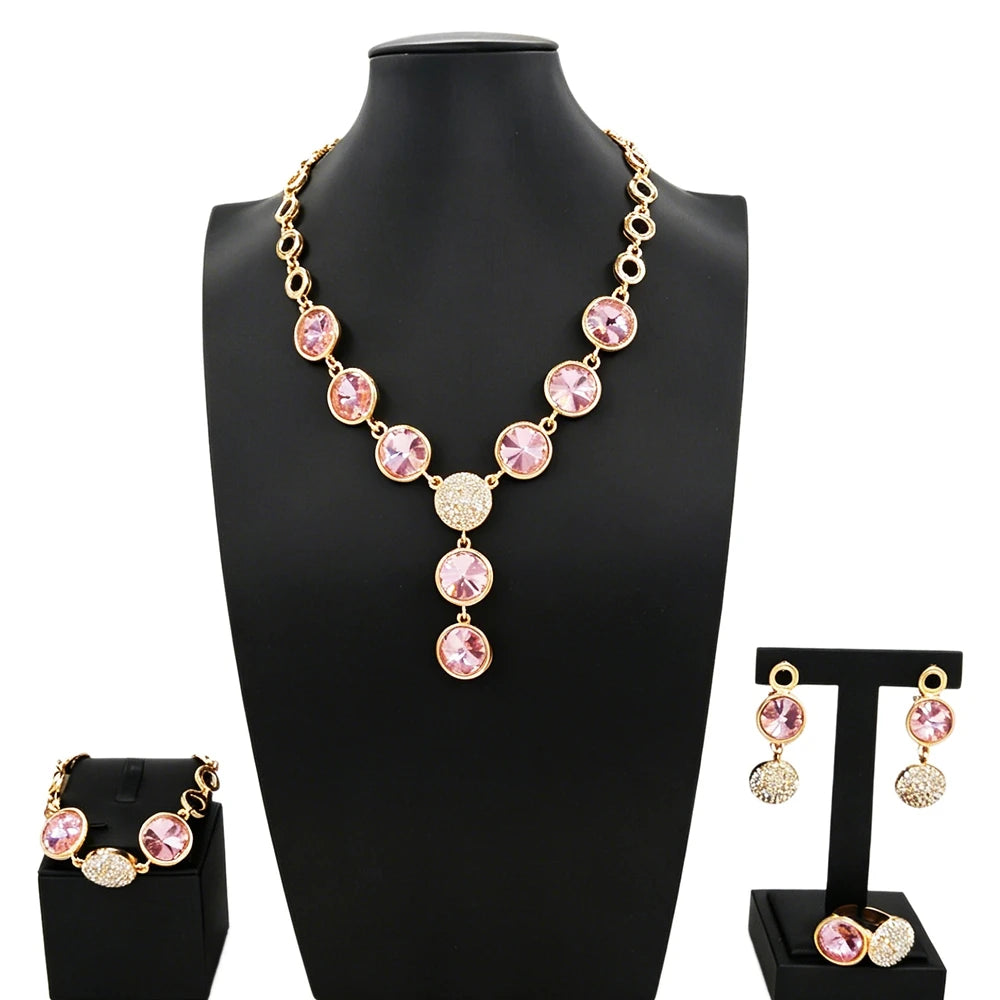 Zhuerrui Modern Abstract Gold Plated Jewelry Set for Women Dubai African Naija Choker Wedding Party Accessories Gift HC2005914