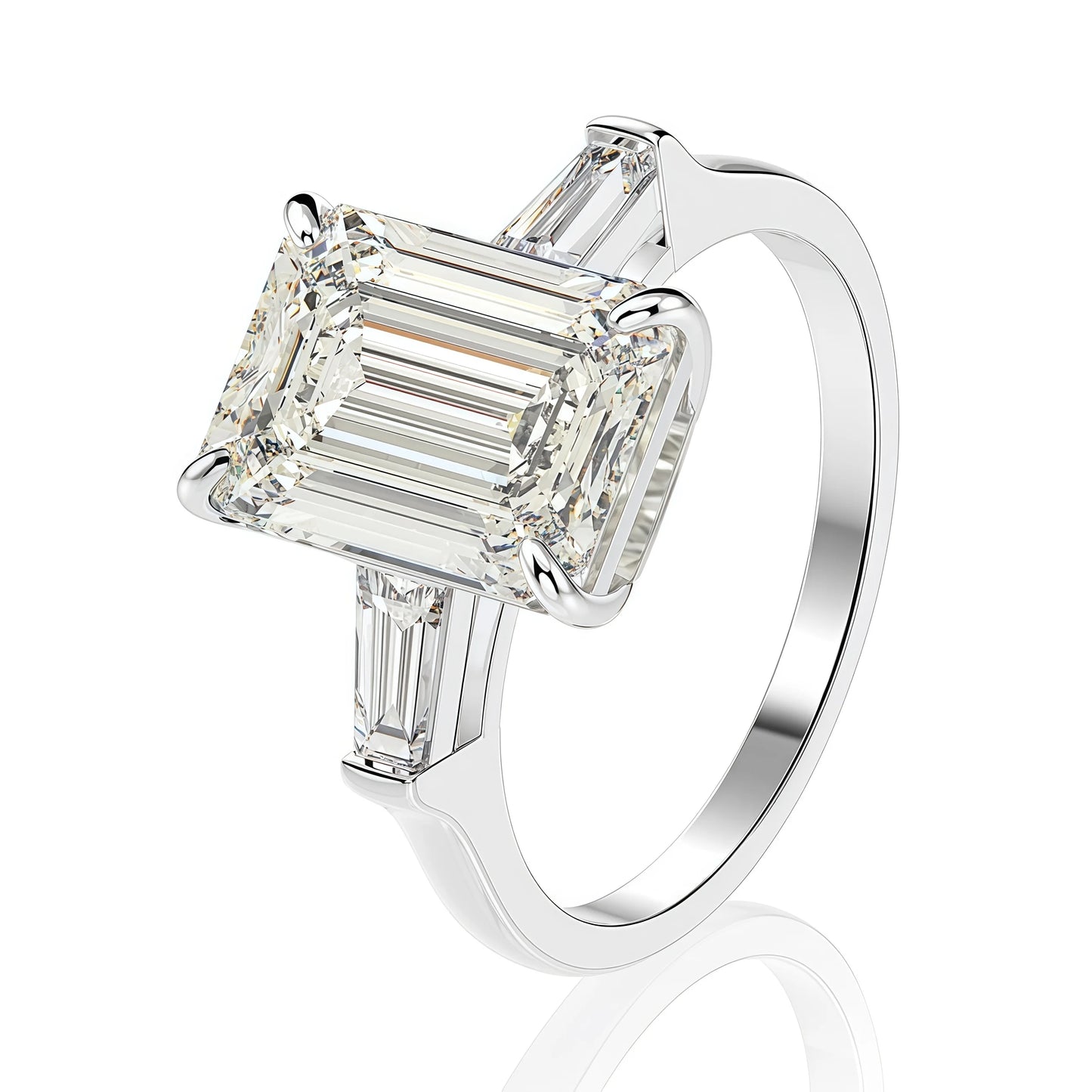 MUSHAN Jewelry Factory 925 Sterling Silver Rhodium Plated Luxury Rings Women 4ct CZ Zircon Engagement Wedding Bands Fine Rings