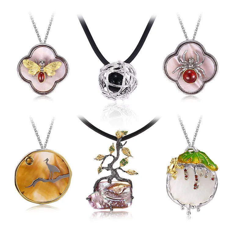 PERFECT Unique Design 925 Sterling Silver Fish Shape Gold Plated Black Spinel Classic Unisex Letter Pendant