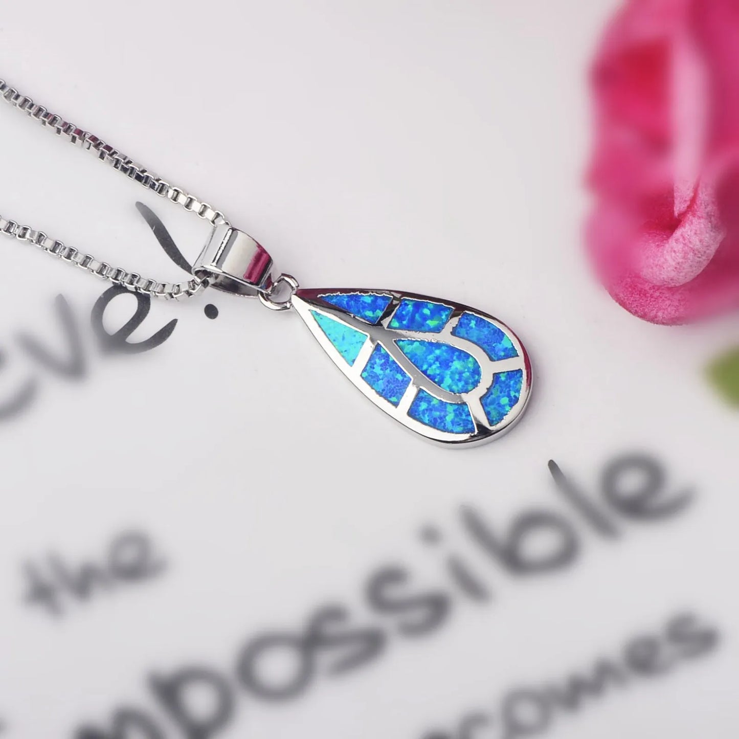 Hot Sale Ins TikTok Opal Pendant | Wholesale Water Drop Shaped Gemstone Jewelry for Fashion Brand