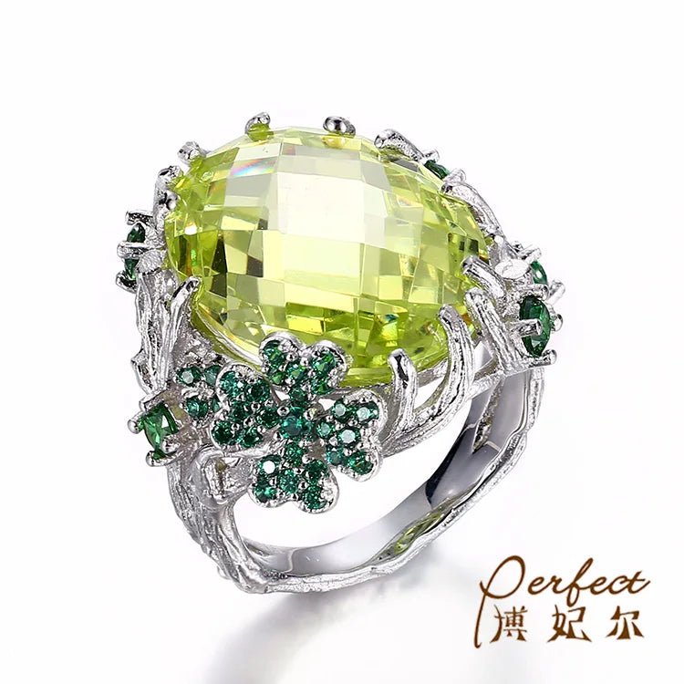 Coloured Zircon Gemstone 925 Sterling Silver Vintage Ring