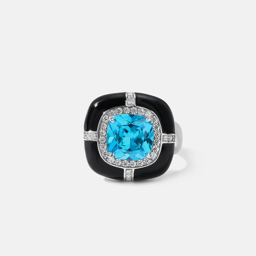 MUSHAN Jewelry Factory S925 Silver and Enamel Ring Versatile Accessory for Women Exudes High-End and Light Luxury Style
