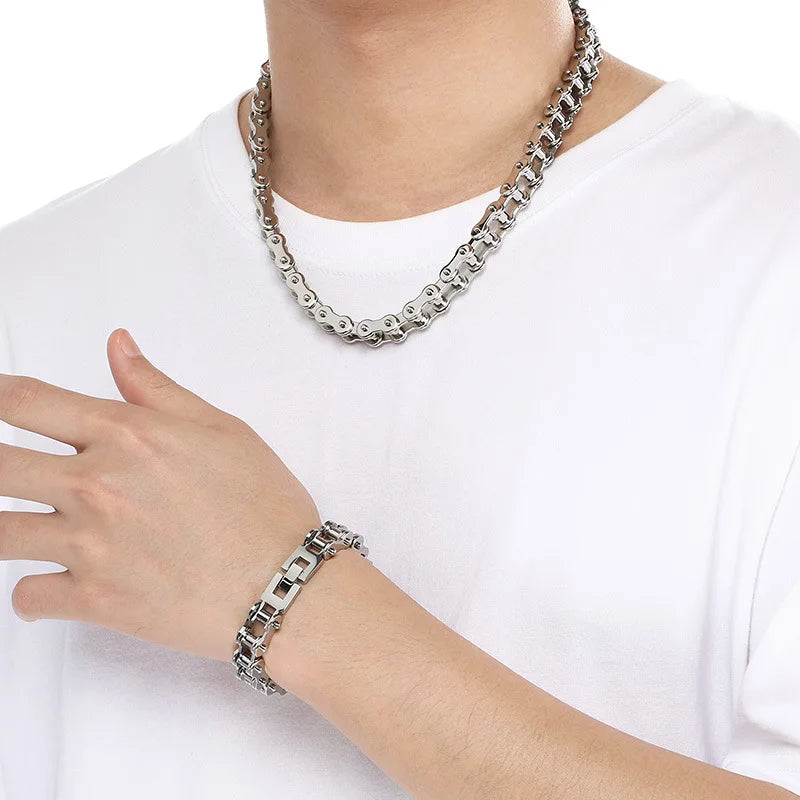 REBEL VIKING Byzantine Chain Necklace – 11mm Silver Stainless Steel