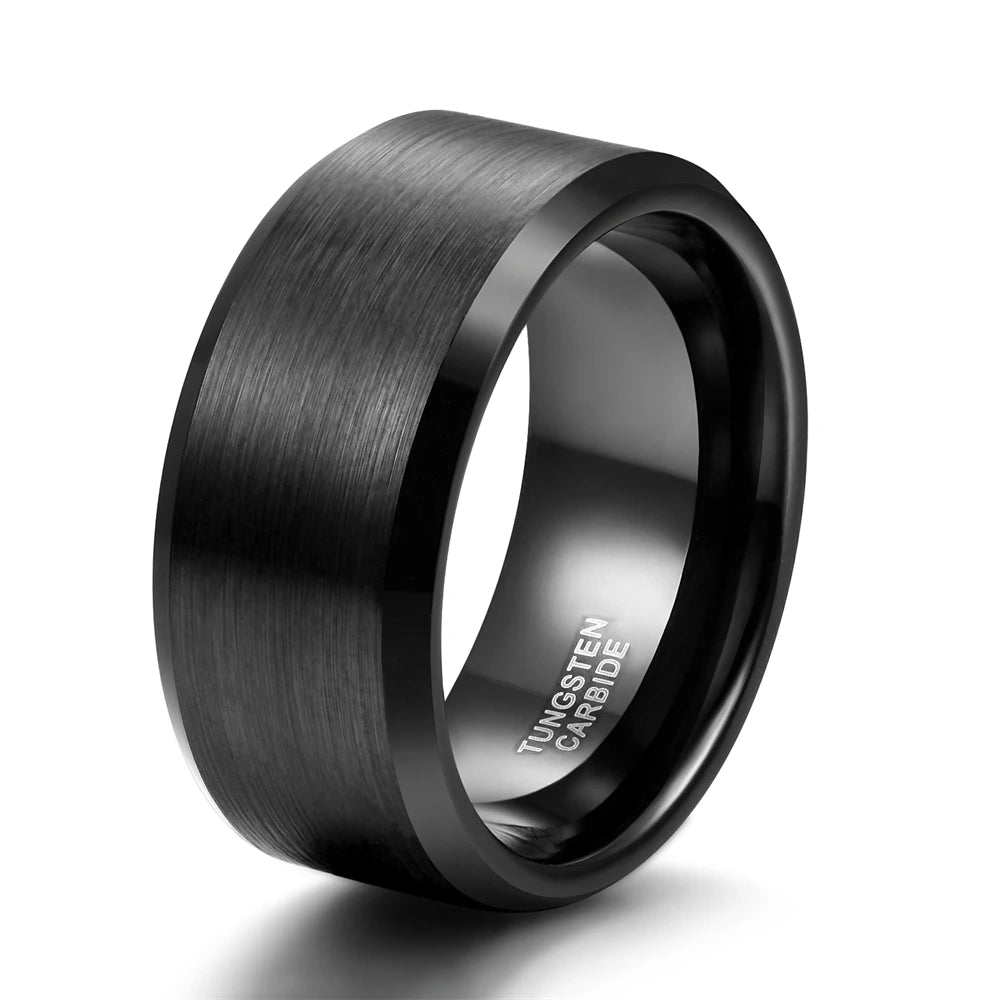 REBEL Black-Plated Brushed Tungsten Carbide Ring