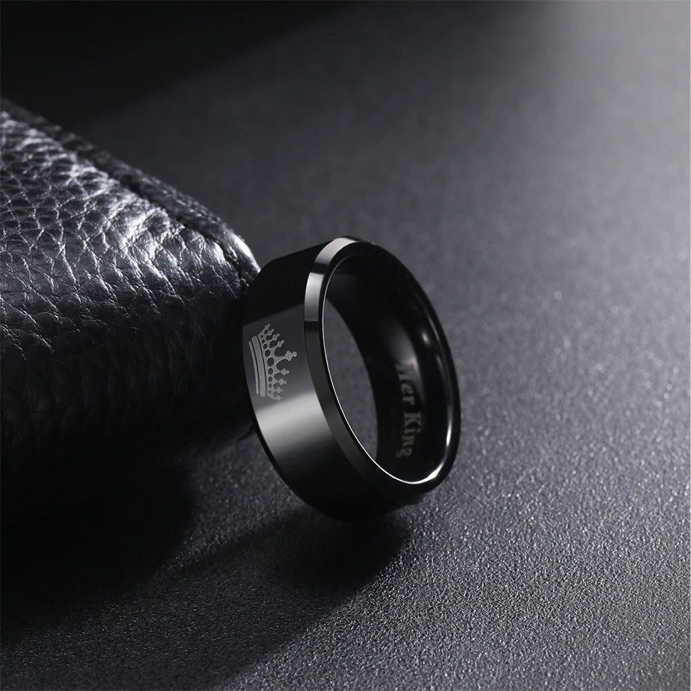 NEWLiFE REBEL Outline Rhythm 6mm Crown Ring in Tungsten