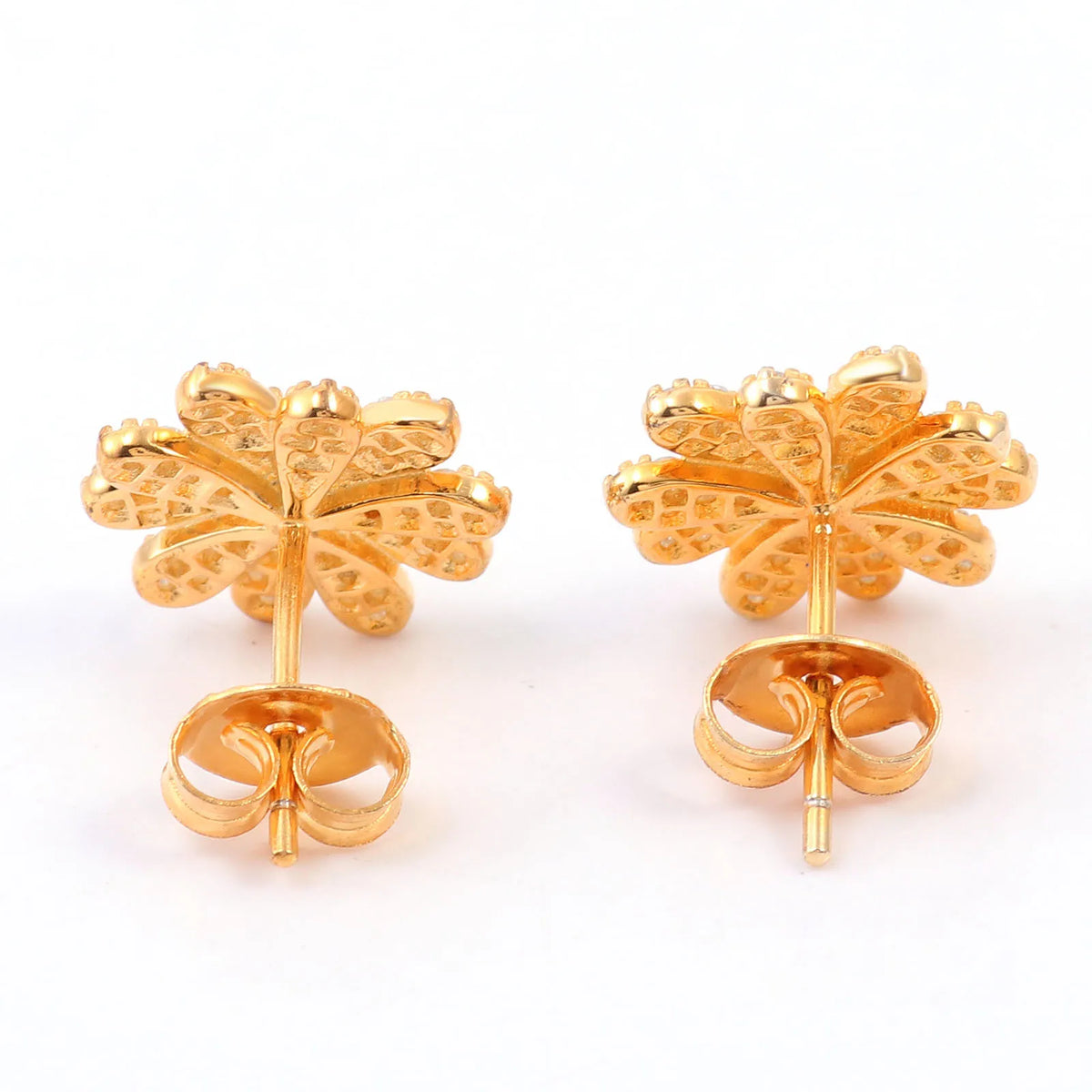 S&S Lab-Grown Emerald Sunflower Stud Earrings – Silver Alloy – Collection