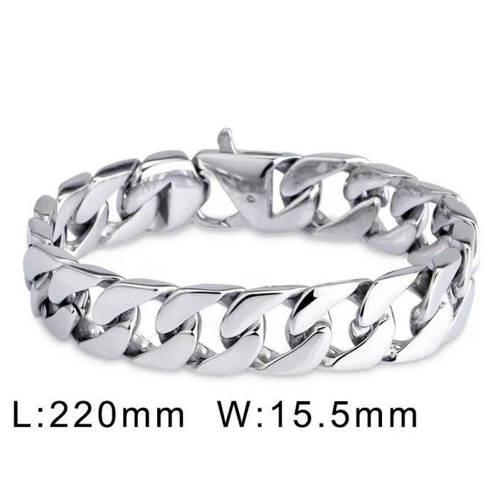 KALEN Fashion Personality 22cm Cuff Stainless Steel Men's Bracelet
