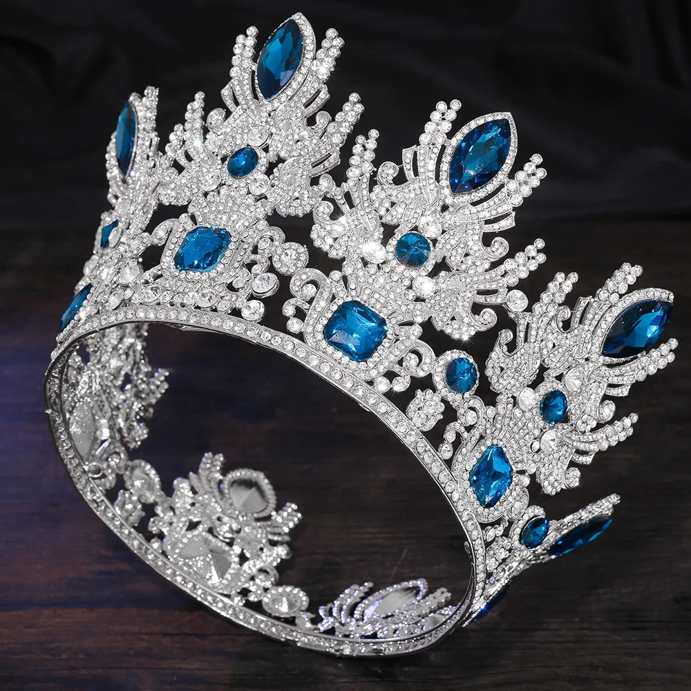 LUOXIN European and American Beauty Pageants High-end Full Diamond Bridal Crown Hair Accessories Queen Big Tiara