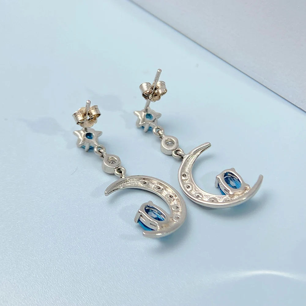 Gioiellieri Natural Topaz Earrings S925 Sterling Silver Jewelry for Women Fine Jewellery Wedding Gift Fashion Accessories Gemstones Jewels