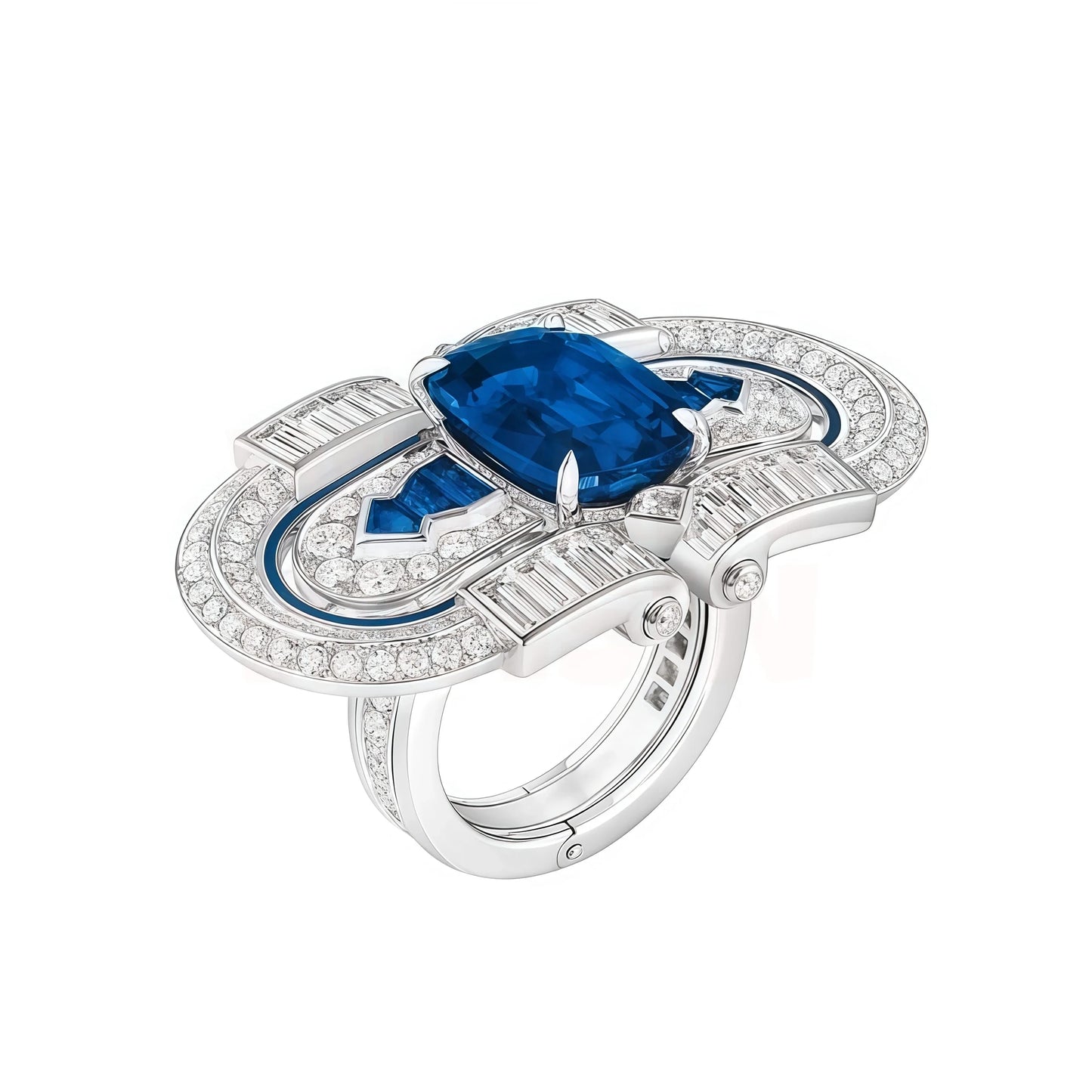 MUSHAN Jewelry Factory Luxury 925 Sterling Silver Rings Women Spinel Gemstones Ring Blue Green Stones Certificate Ring Jewelry