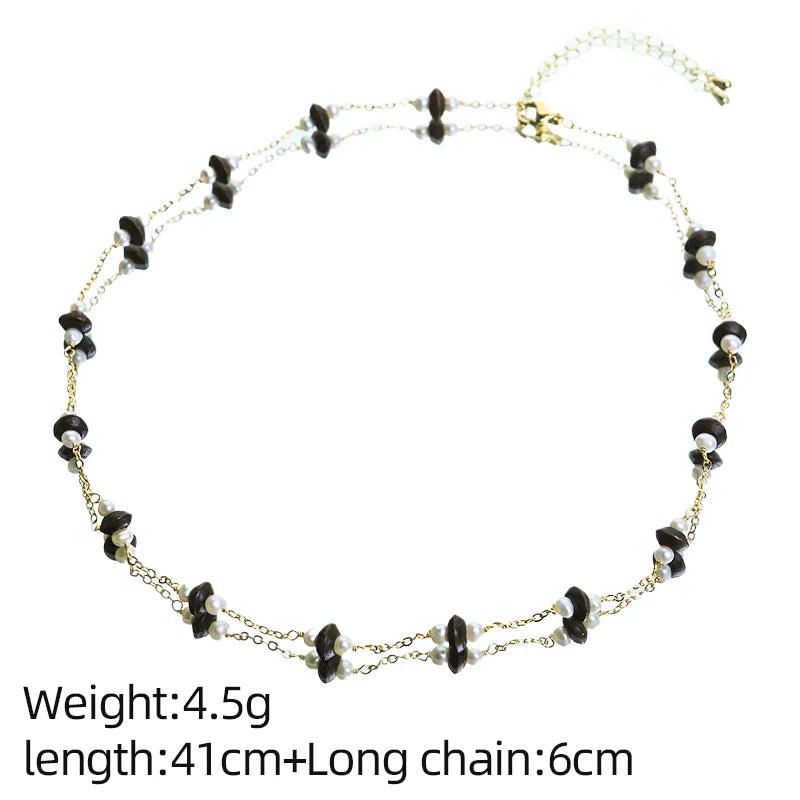 Natural Freshwater Pearl Tiger Eye Jewelry Set for Women Daily Wear Dating Necklace Bracelet Earrings Set