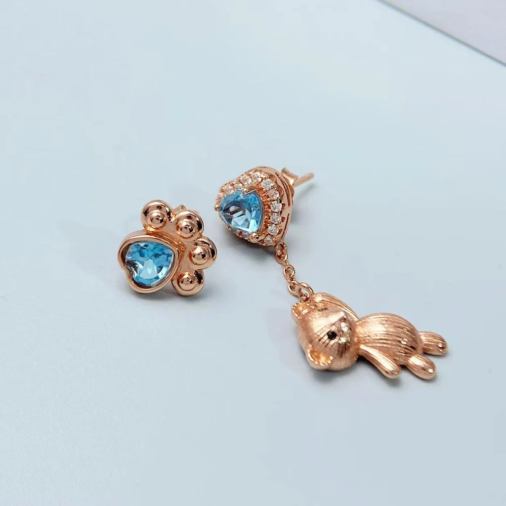 Gioiellieri Sterling Silver 925 Jewerlry Natural Topaz Earrings for Women Fine Jewelry Fashion Accessories Wedding Gift Jewels Gemstones