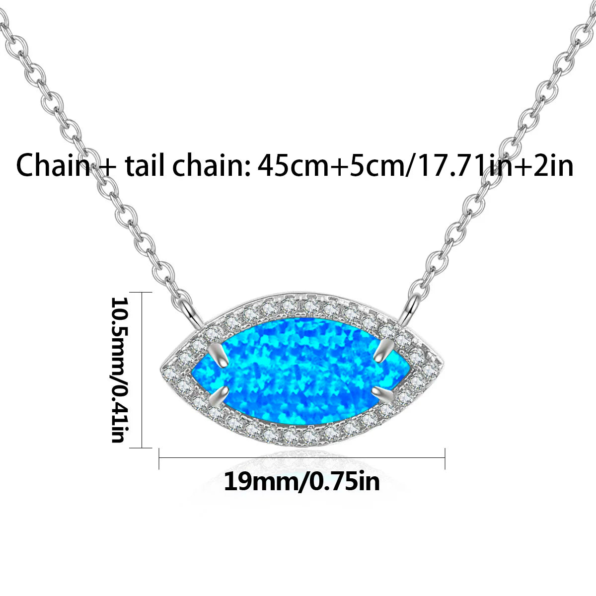 geometric Silver Plated Copper Alloy Opal Lariat Necklace for Women Aobao