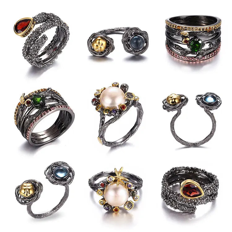 Flower Simple Cute 925 Sterling Silver Gold Plated Ring Without Stone