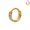 Wholesale ASTM F136 Titanium Segment Nose Ring Cubic Zircon Hoop Earrings Cartilage Helix Tragus Fashion Body Piercing Jewelry