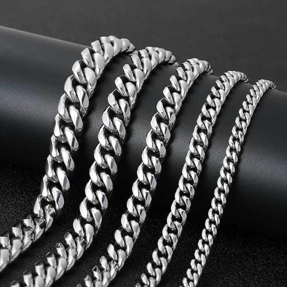 BiG-BOSS Fashion High Quality Hip Hop Colorful Gold Plated Stainless Steel Cuban Link Chain Necklace Jewelry for Man