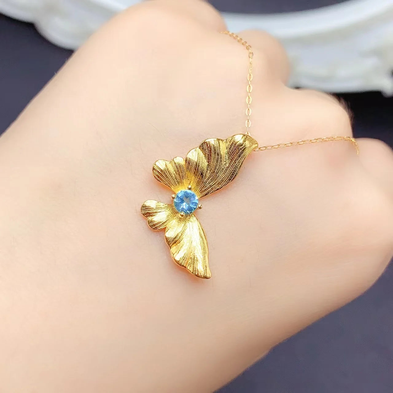 Wholesale 925 Sterling Silver Gold plated Natural Topaz Earrings, Necklaces, Wedding and Engagement Fashion Jewelry Sets