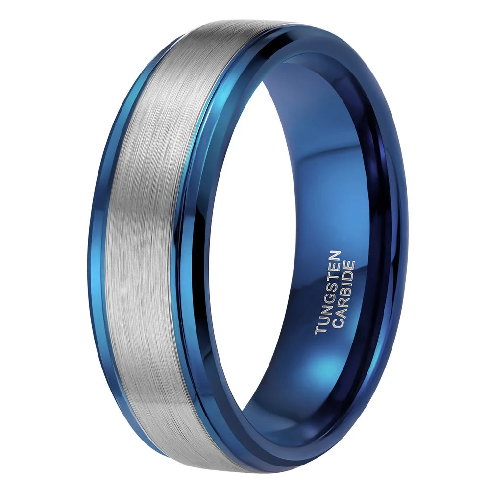 REBEL Two-Tone Brushed Tungsten Carbide Ring