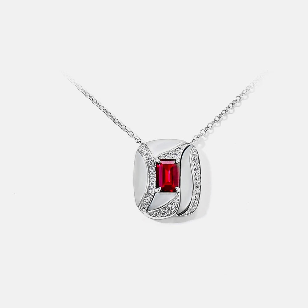 MuShan Jewelry Factory 925 Sterling Silver Necklace for Women High End High Carbon Diamond Cross Border Bestseller
