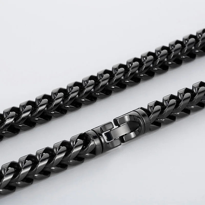 REBEL 650mm Fashion Gold/Silver/Black/Blue/Rainbow Stainless Steel Herringbone Chain Link Necklace