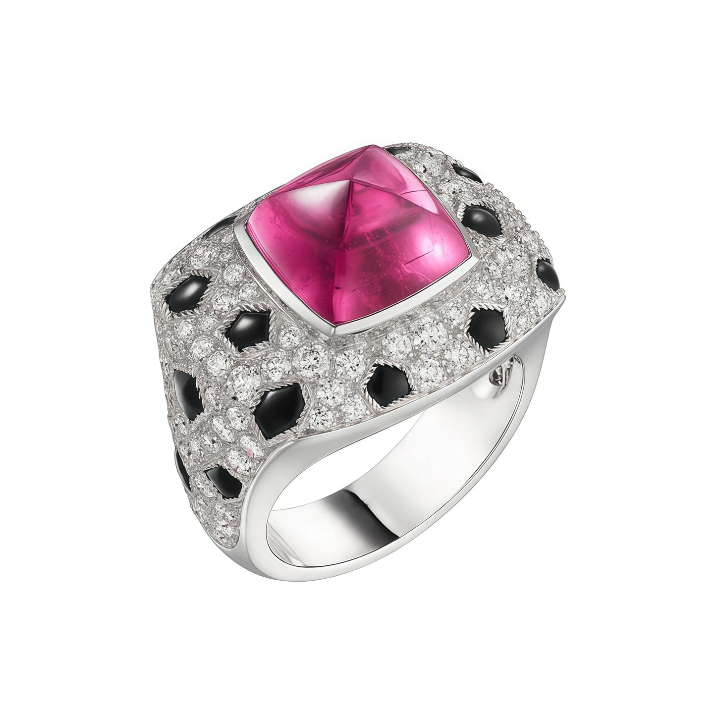MUSHAN Jewelry Factory High Carbon Diamond Wedding Bands Synthetic Gemstones Red Stone Black Enamel 925 Sterling Silver Rings