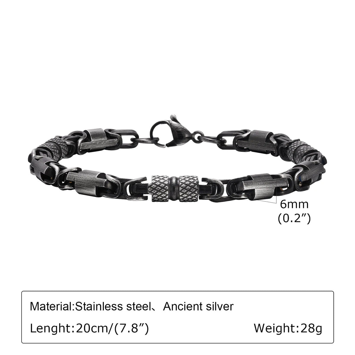 REBEL Vintage Byzantine Stainless Steel Bracelet