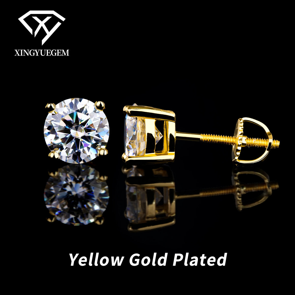 Oem & Odm Factory Wholesale Gra Hip Hop Jewelry Men Women Vvs Moissanite Diamond Sterling Silver 925 Screw Back Stud Earrings