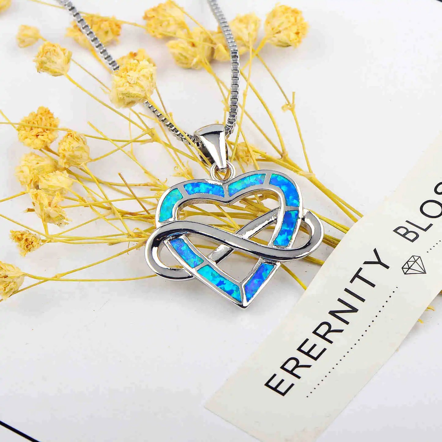 Aobao Wireless Love Heart Pendant Jewelry Wholesale with Opal Inlay