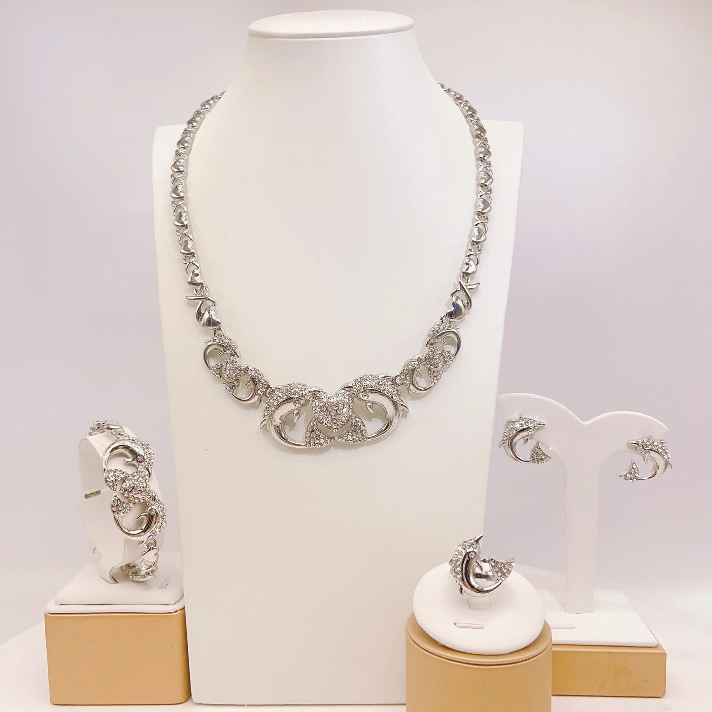 Zhuerrui African Exquisite Gold Luxury Jewelry Sets Silver Beads Necklace Jewelry Set Factory Women's Christmas Gifts X0196