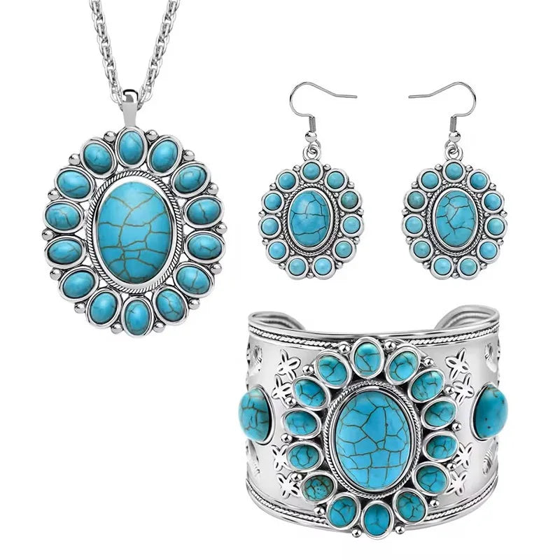 S&S Bohemian Natural Stone Necklace, Earring & Bracelet Set | S&S Collection