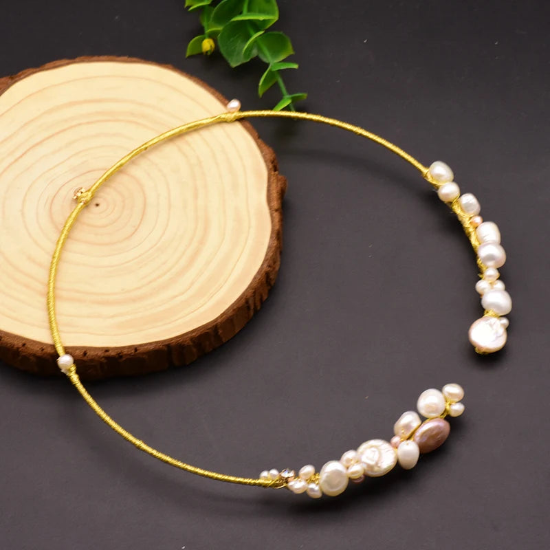 Natural Fresh Water Pearl Necklace for Women Girl Wedding Party Gift Handmade Jewelry