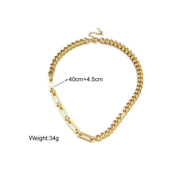 Gold Chain Necklace & Bracelet Jewellery Set | Waterproof Everyday Luxury Fashion Set