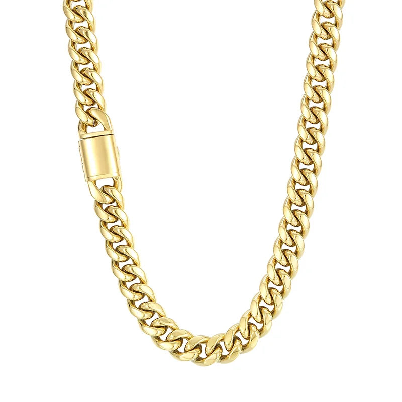 REBEL Men Stainless Steel Vintage Cuban Links 600mm Necklace&200mm Bracelet Jewelry Set
