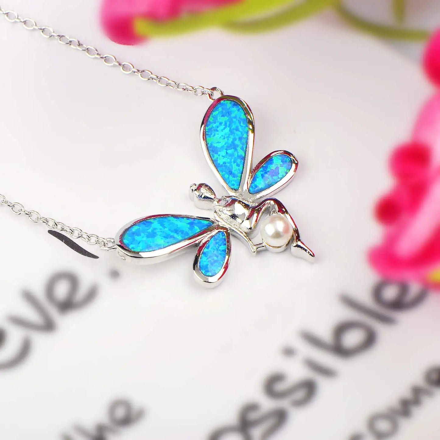 TikTok & Instagram Fashionable Sporty Brass Alloy Elf-shaped Opal Pendant Necklace (Party Style)