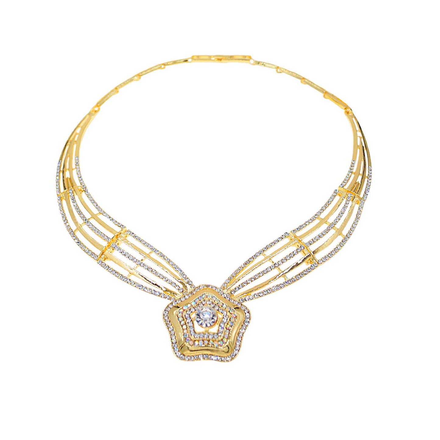 ZhuerruiNew 24K Gold-Plated Jewelry Set with Diamond Stars Unique Personality Vitality Bridesmaids Accompanied Hand GiftHA240507