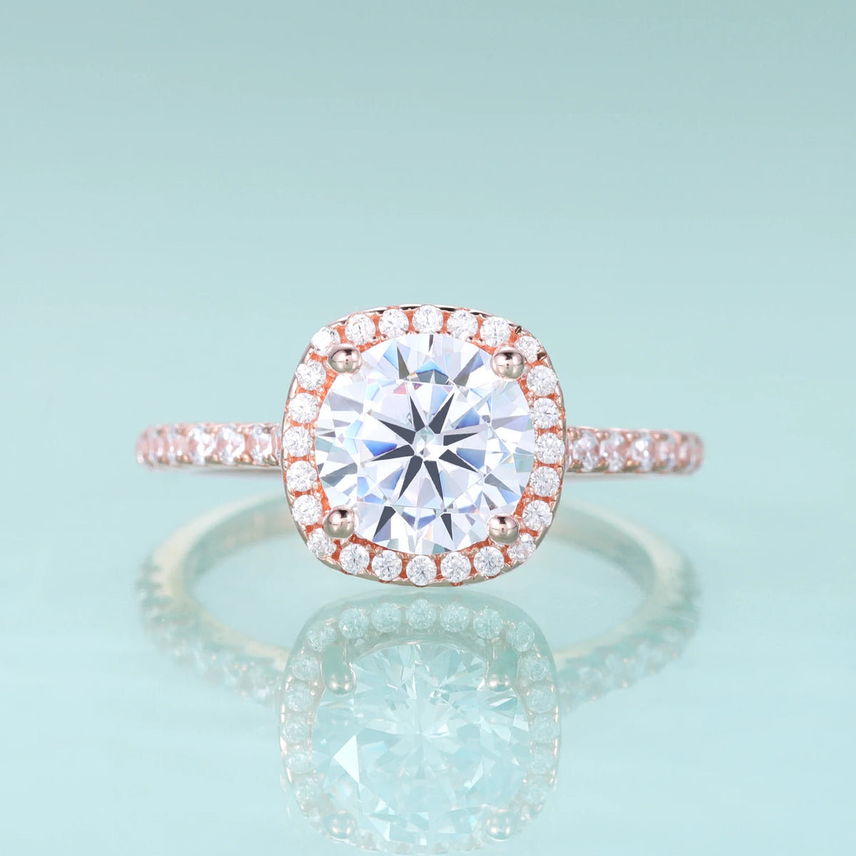 ArtistA KH078 OEM ODM Factory Natural Gemstone Simulated Alexandrite Rose Gold Plated 925 Silver Halo Engagement Ring