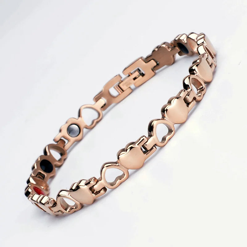 REBEL FASHIONISTA Stainless Steel Jewelry Titanium Steel Bracelet Hand Decoration love Magnet Health Bracelet