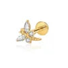 S&S ASTM F136 Titanium Zircon Labret & Nose Stud | Gold & Silver | 8 Designs