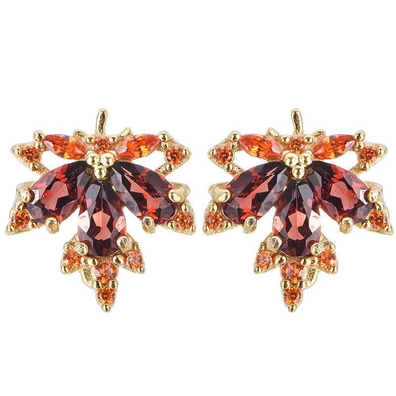 Gioiellieri Genuine Natural Garnet Stud Earrings, 925 Sterling Silver Setting, Hypoallergenic, Bulk Order