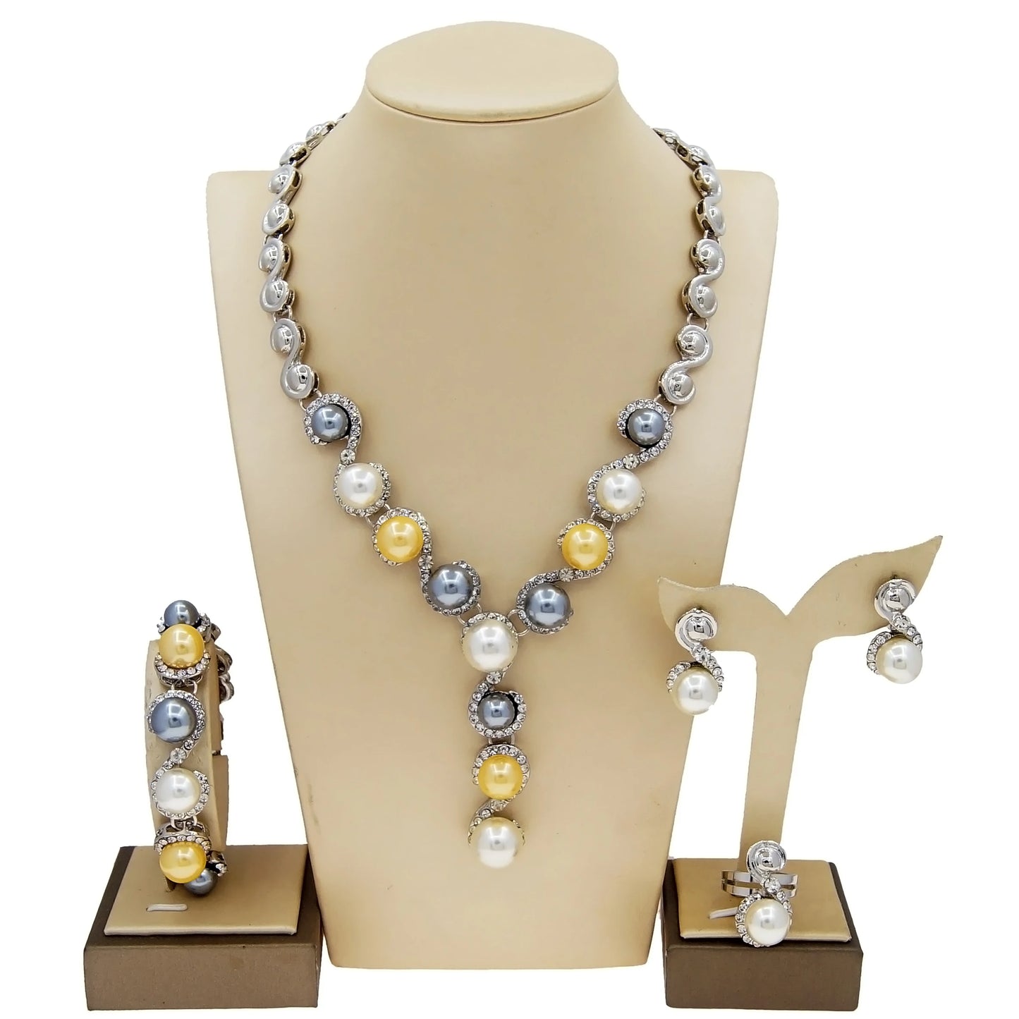 Zhuerrui Italian Gold Plated Jewelry Set 18k Round Earring Sets Luxury Gold Plated Fine Jewelry Set HA10002