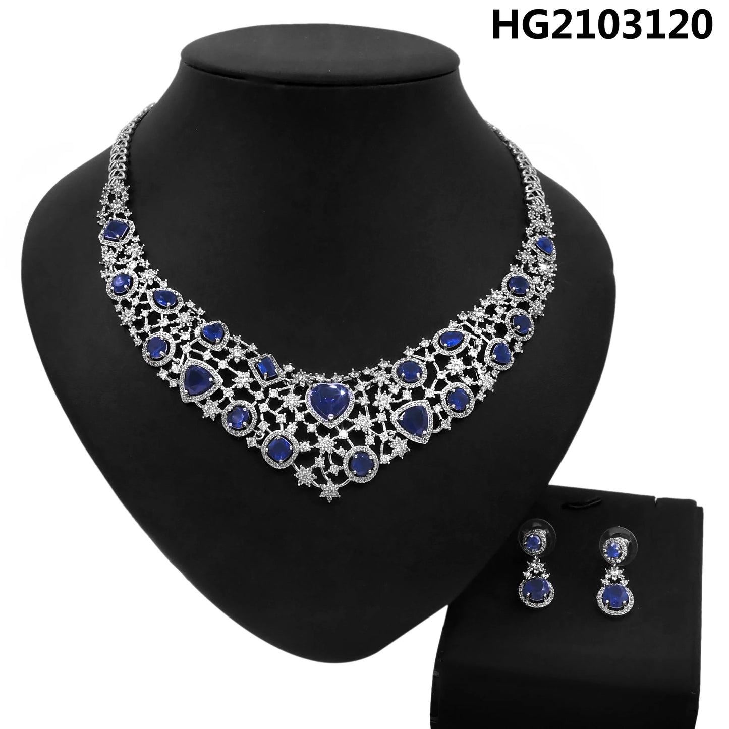 Zhuerrui Fashion Lady Necklace American Diamond Jewelry Set Artifical American Diamond Bridal Wedding Jewelry Sets HG2103120
