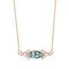 ArtistA Abiding Delicate Summer Jewelry 925 Silver Cubic Zirconia Decoration Natural Green Moss Agate Marquise Cut Ring Necklace Set
