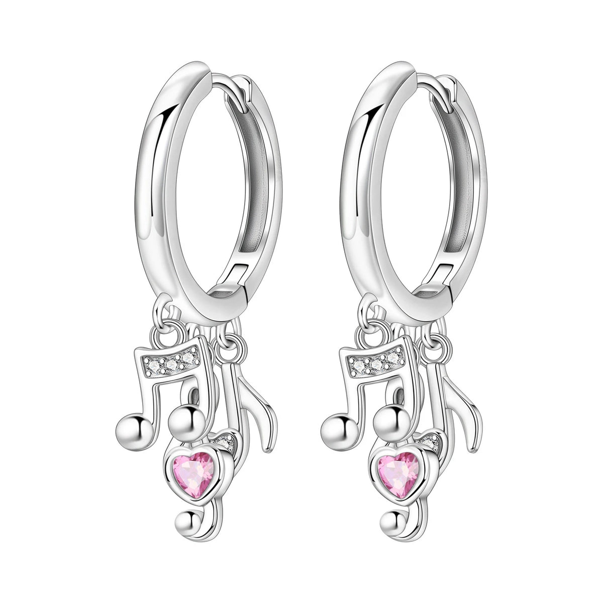 S&S Silver Plated Zircon Heart Drop Earrings | 9 Colours