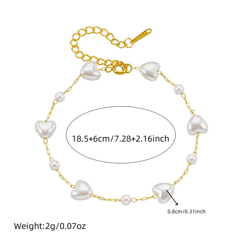 Gold Pearl Necklace & Bracelet Jewellery Set | Classic Elegance Fashion Set